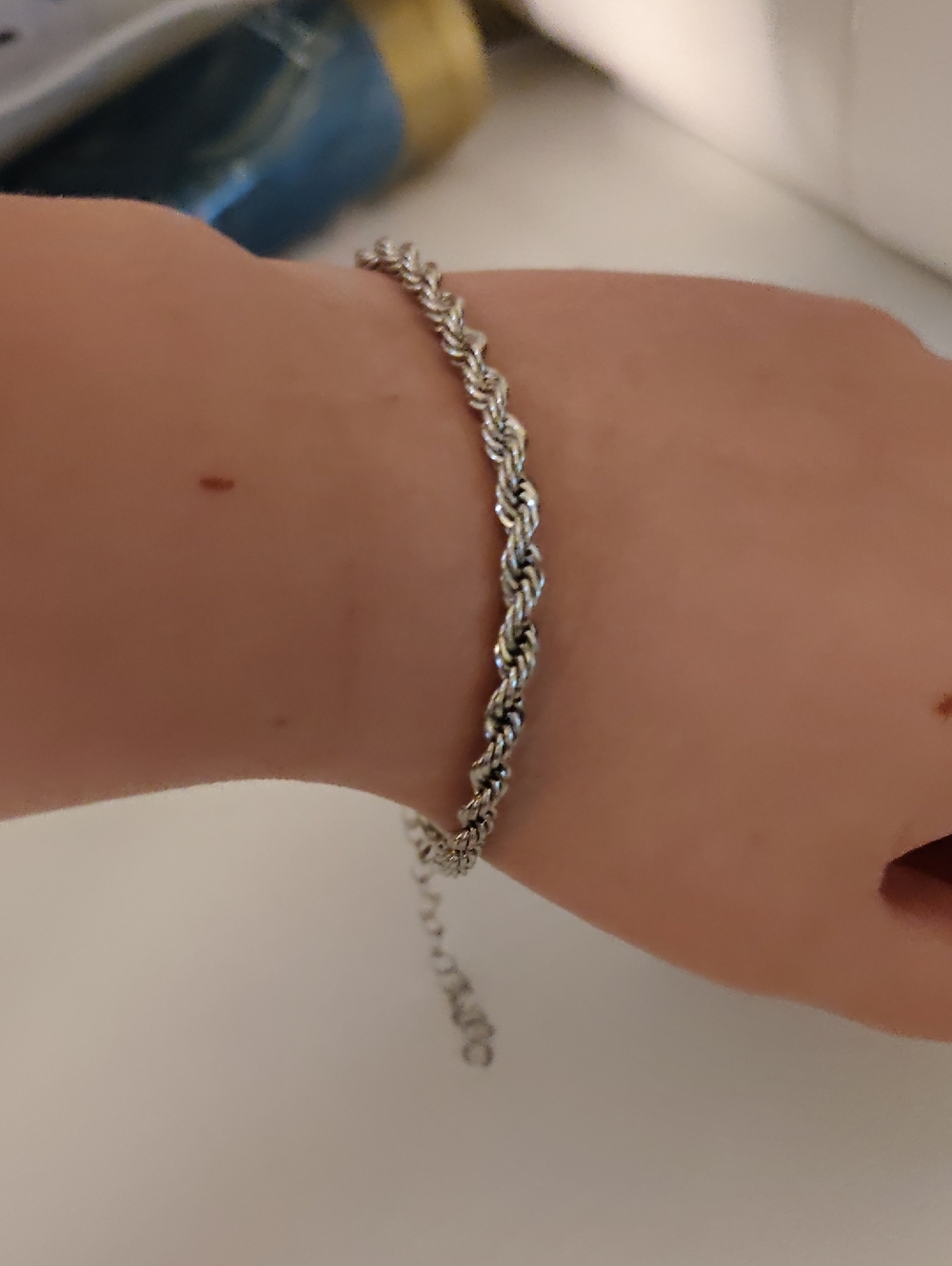 Sterling Rope Chain Bracelet - Silver Women's Jewelry ADJUSTABLE LENGTH